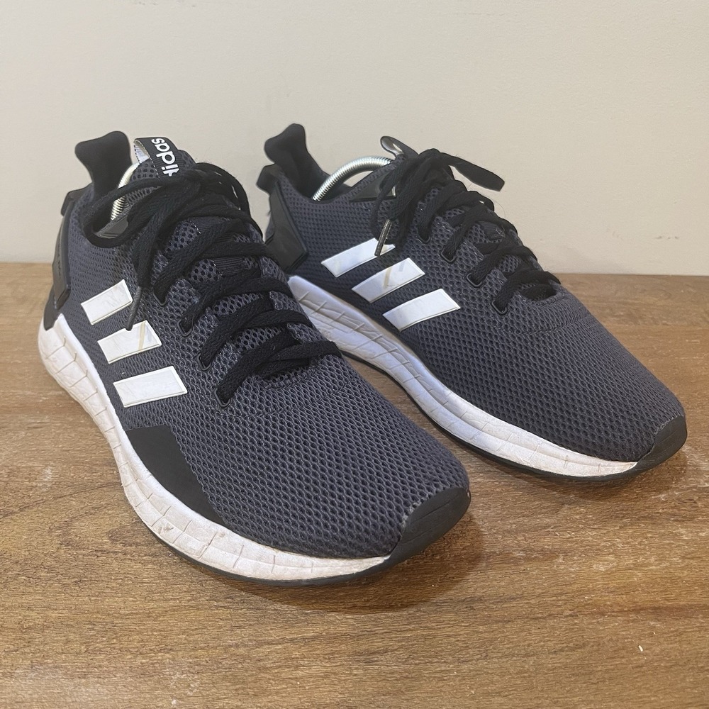 Adidas Questar Ride Mens 12 Black White Running Shoes Cloudfoam Sneakers